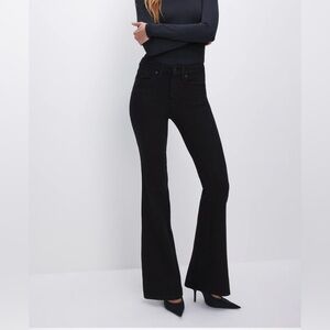 Good American good legs black flare jean